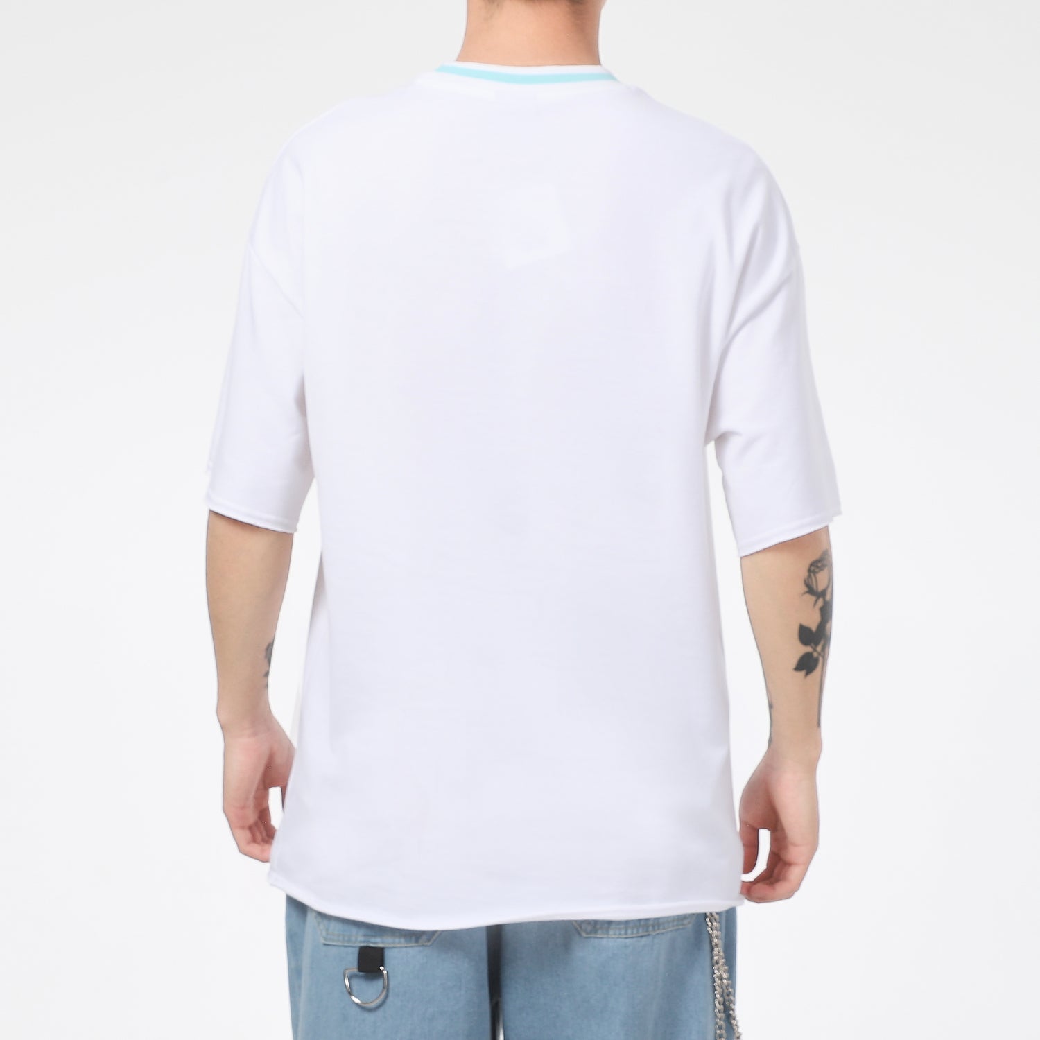 PUMA Logo Loose Sports Round Neck Short Sleeve White 845861-02
