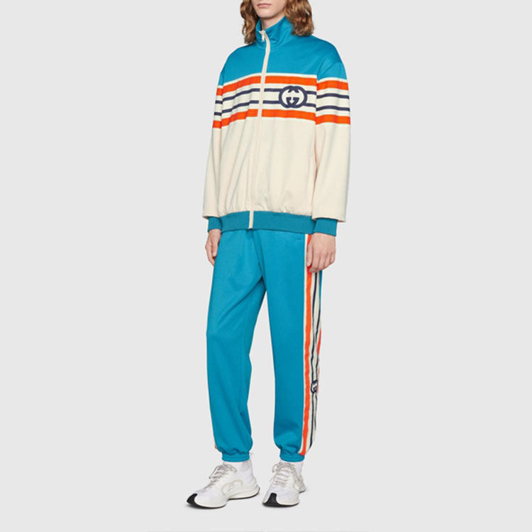 Gucci Interlocking G Stripe Jacket 'Light Blue Ivory' 673299-XJDU1-4628
