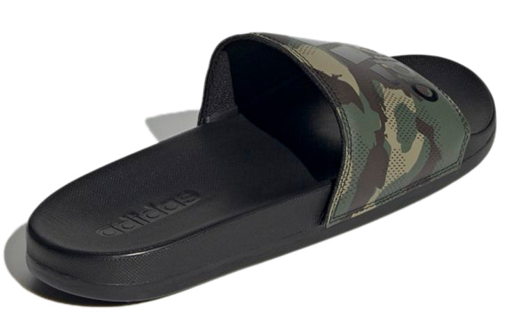 adidas Adilette Comfort Sandals Casual Sports Slippers Black Green Camouflage Unisex 'Black Green' GW1053
