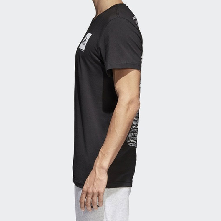 adidas Confidential T Alphabet Logo Round Neck Sports Short Sleeve Black CV4551