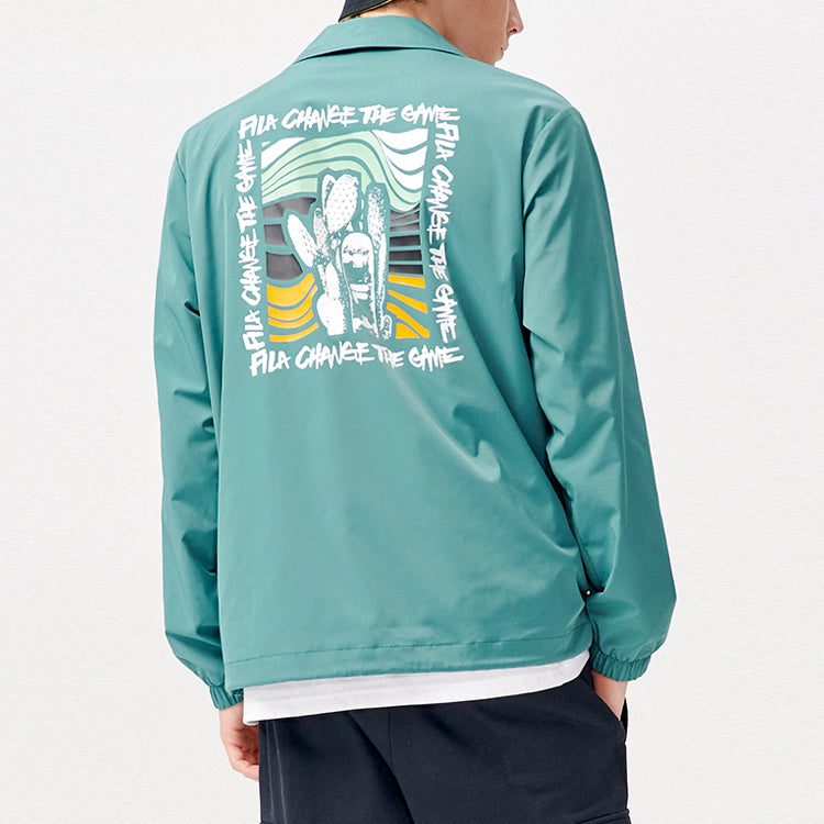 FILA FUSION Casual Sports Woven Jacket Green T11M123704F-GN