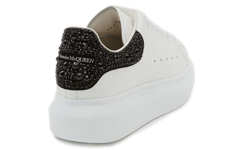 (WMNS) Alexander McQueen Oversized Sneaker 'White Jet Black Crystal' 666407WIA4Z9581