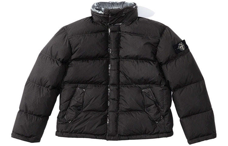 Supreme x Stone Island Painted Camo Crinkle Down Jacket 'Black' SUP-FW20-295