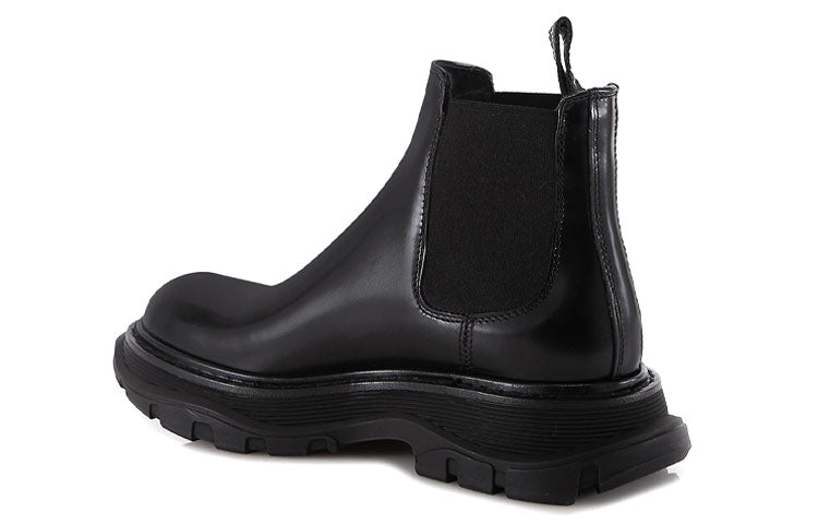 (WMNS) Alexander McQueen Leather Chelsea boots 'Black' 641837WHZ841000