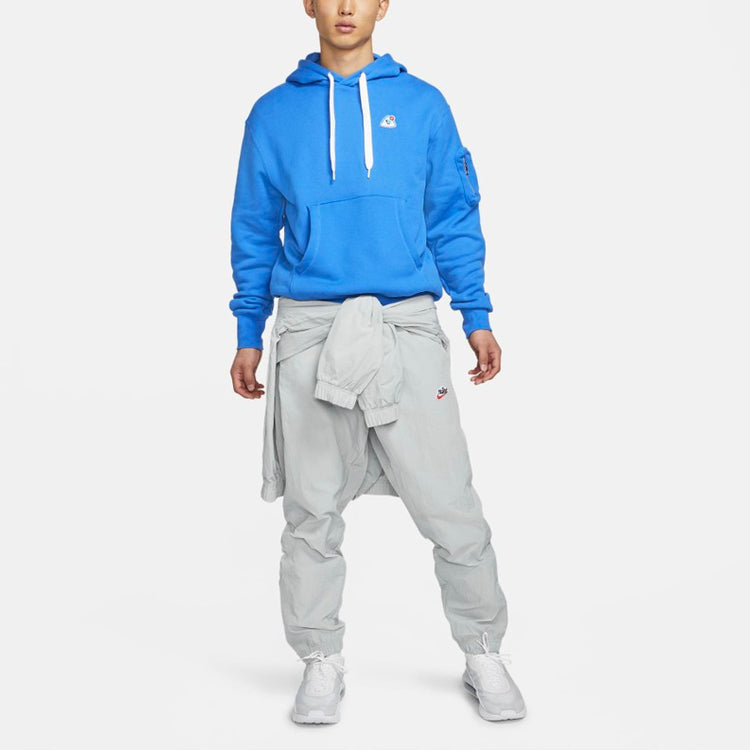 Nike Men's Sportswear Airmoji Ft W Cartoon Patch Sports Hooded Sweater For Blue DA8738-403
