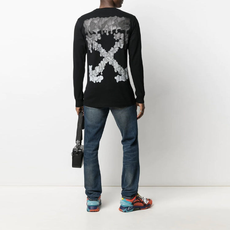 Off-White SS21 Marker Arrows Printing Micro Mark Round Neck Slim Fit Version Black OMAB001S21JER0081010