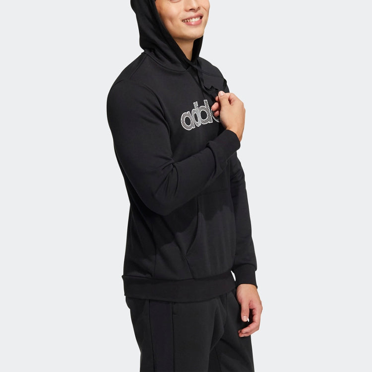 Men's adidas neo Alphabet Printing Drawstring Athleisure Casual Sports Black HD4688
