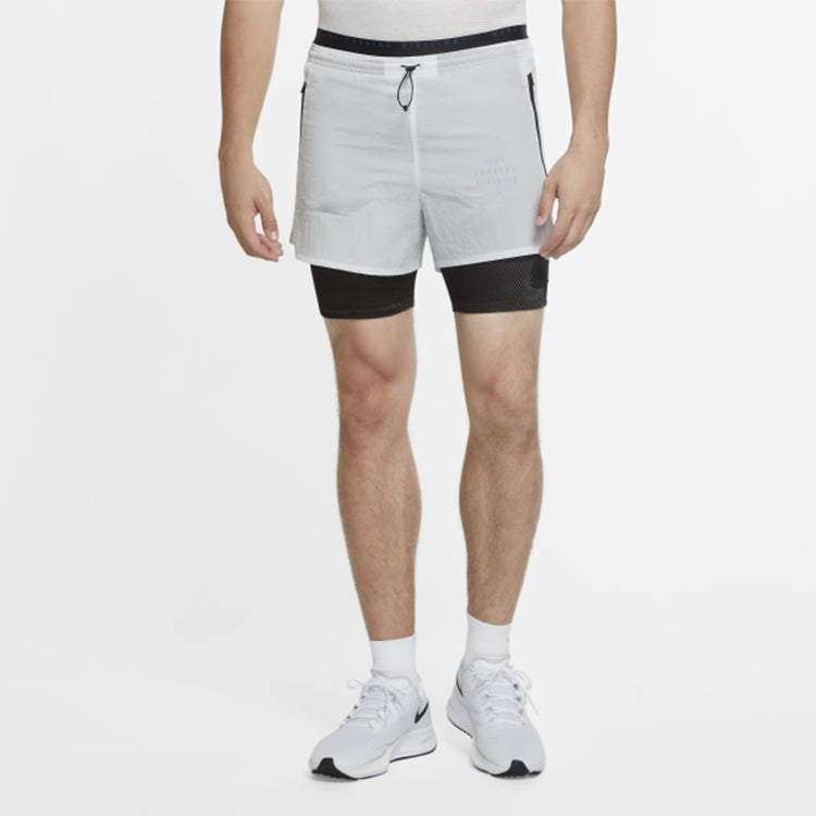 Nike RUN DIVISION 3-IN-1 Running Shorts White Gold Color Whitegold CU5557-043