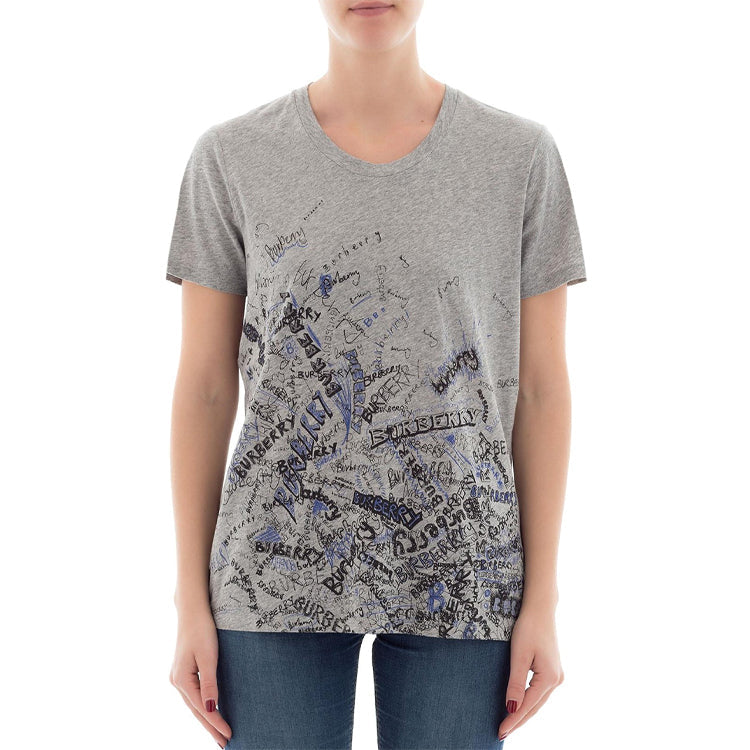 Burberry Cotton Casual Short Sleeve Gray 40675661