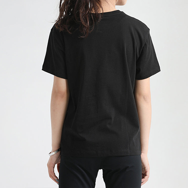 (WMNS) PUMA Classic Logo Printing Round Neck Sports Short Sleeve Black 530005-61