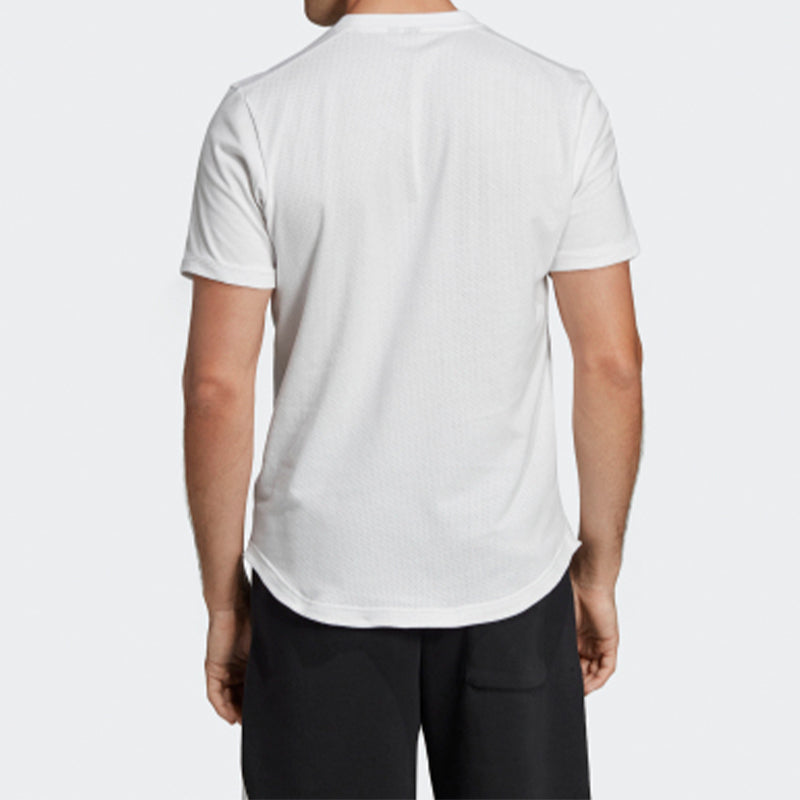 adidas Training Sports Solid Color Round Neck Short Sleeve White DX7722