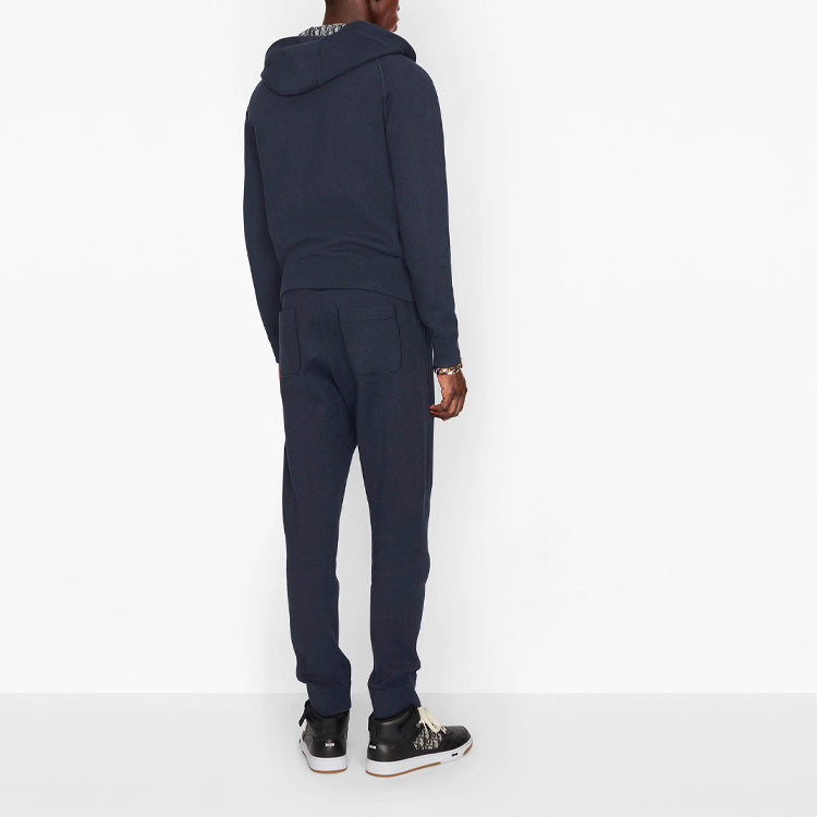 Men's DIOR SS21 Loose Zipper Hooded Jacket Navy Blue 113M221AT225-C585