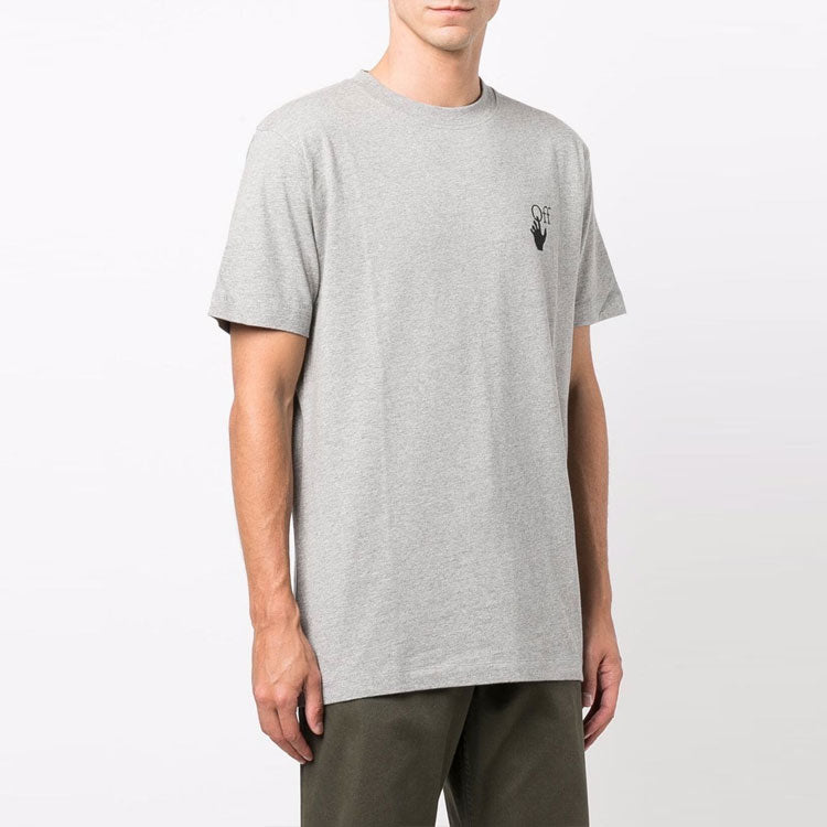 Men's Off-White FW21 Arrow Logo Cotton Short Sleeve Gray T-Shirt OMAA027F21JER0050810