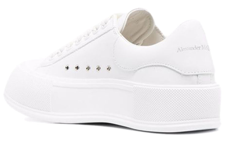 (WMNS) Alexander McQueen Deck Plimsoll Lace-Up Sneakers 'White' 667245WIAB69065
