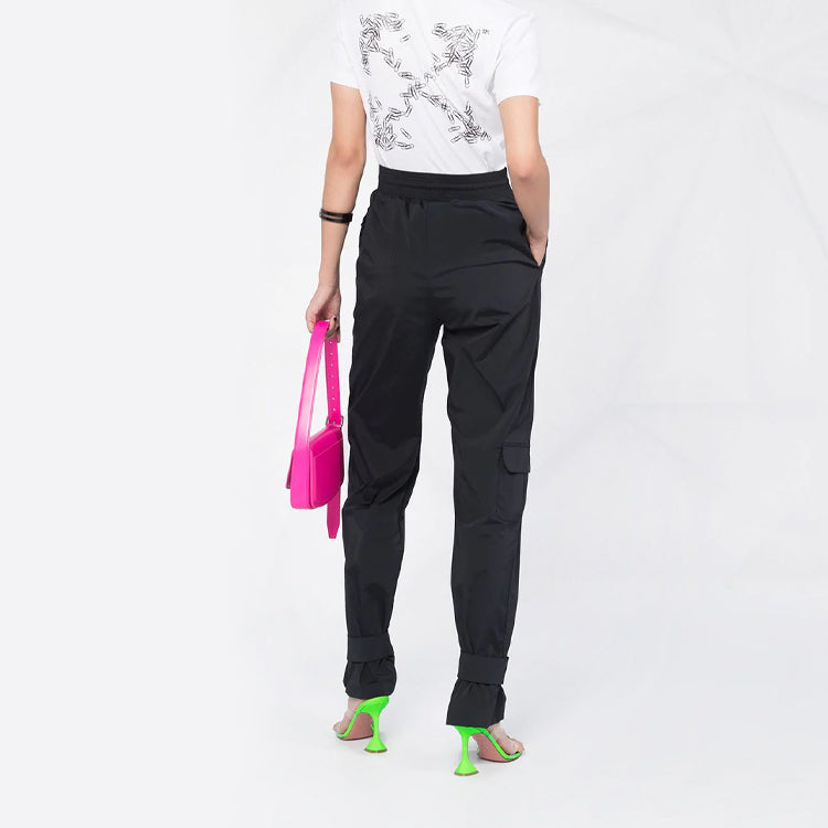 (WMNS) Off-White Sports Pants/Trousers/Joggers Black OWCA079E20FAB0011000