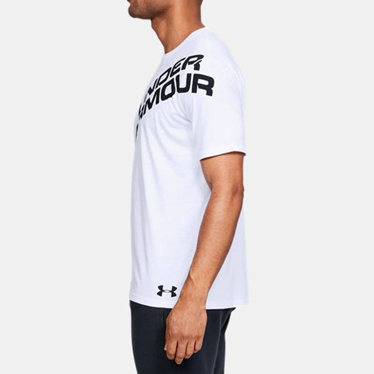 Men's Under Armour Wordmark Shoulder Short Sleeve White 1344227-100