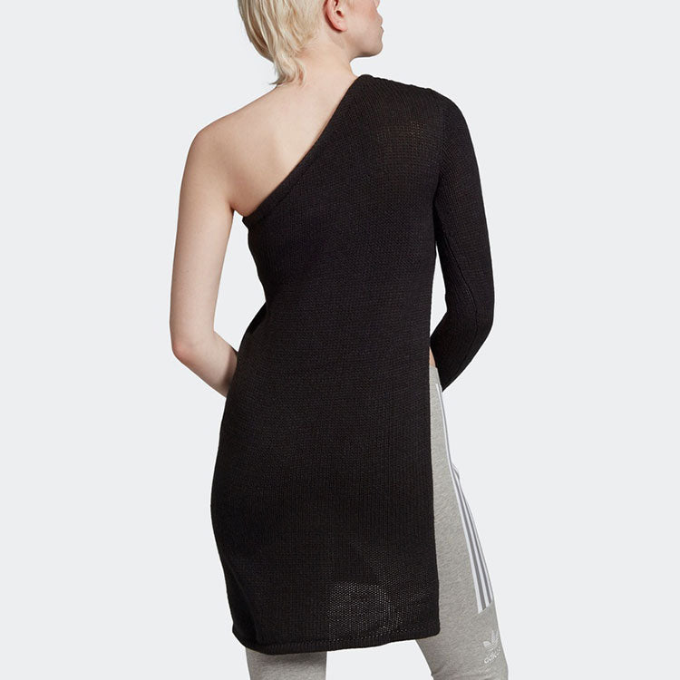 (WMNS) adidas originals Irregular Pullover Forked Knitwear Black EC1043