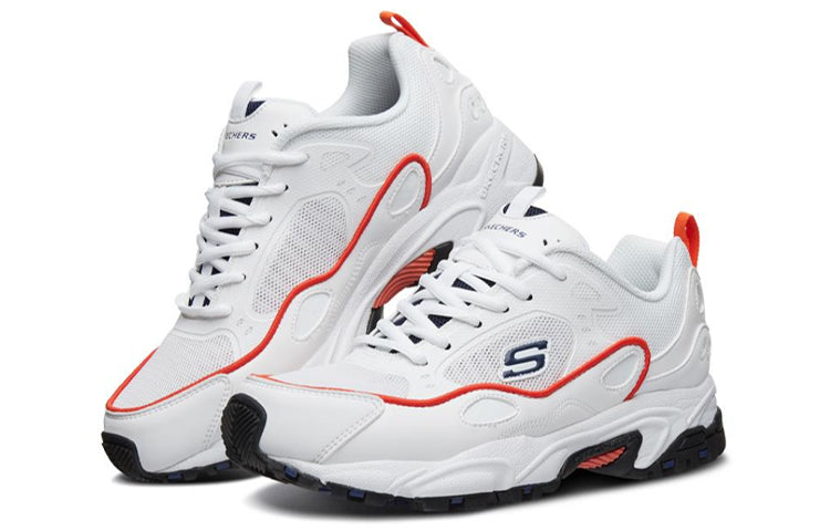 Skechers Stamina Running Shoes White/Red/Black 666096-WOR