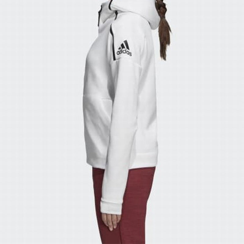 (WMNS) adidas Alphabet Logo Printing Sports Windproof Hooded Jacket White DN8508