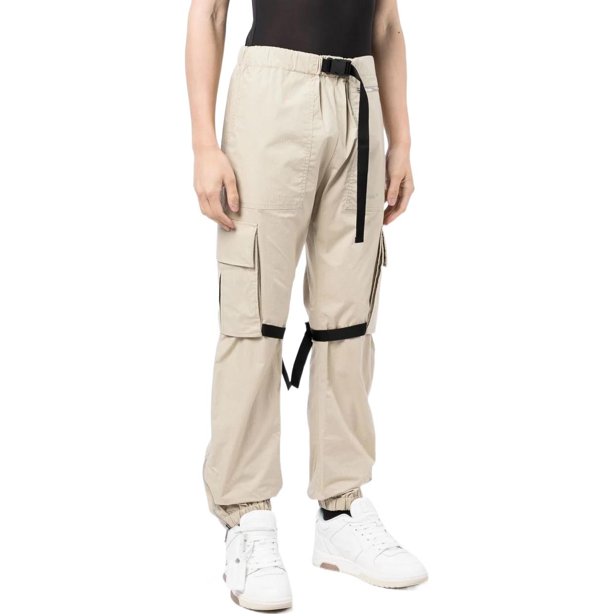 Men's Off-White FW22 Solid Color Big Pocket Lacing Casual Pants/Trousers Version Beige OMCF031S22FAB0011717