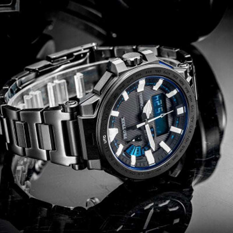 CASIO Sapphire Crystal Waterproof Sports Mens Black Analog/Digital Combo PRX-8000YT-1BDR
