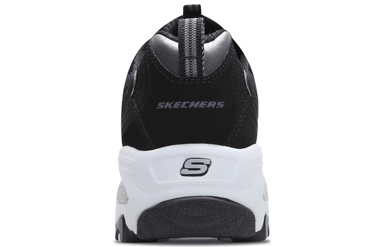 (WMNS) Skechers D lites Sneakers Black/Silver 11930-BLK
