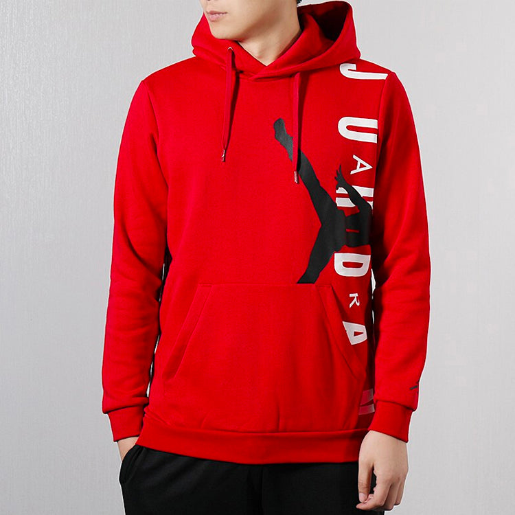 Air Jordan Large logo Fleece Lined Pullover Athleisure Casual Sports Basketball Red CD5871-687