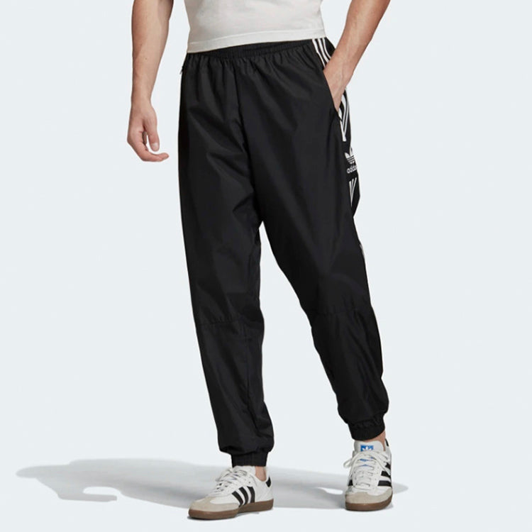 adidas originals Lock Up Track Pants Classic Stripe Sports Long Pants Black FM9886