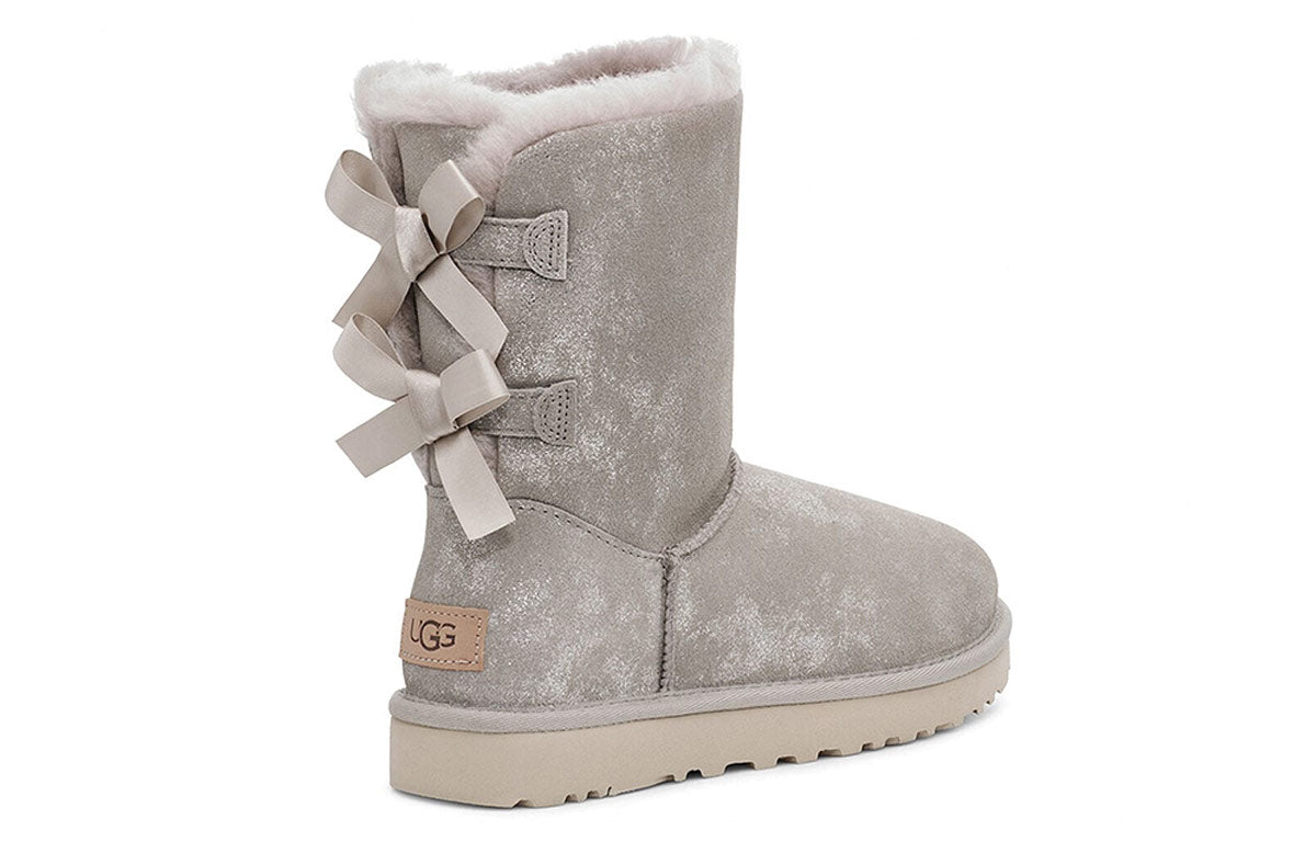 (WMNS) UGG Bailey Bow II Snow Boots Gray 1112532-GOA