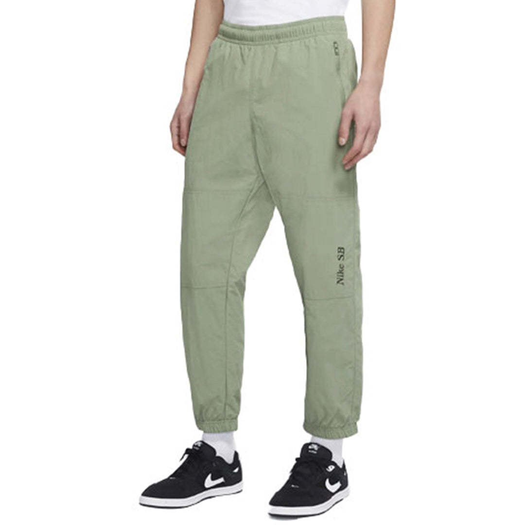 Nike SB Logo Embroidered Skateboard Woven Sports Pants Green CV4333-320
