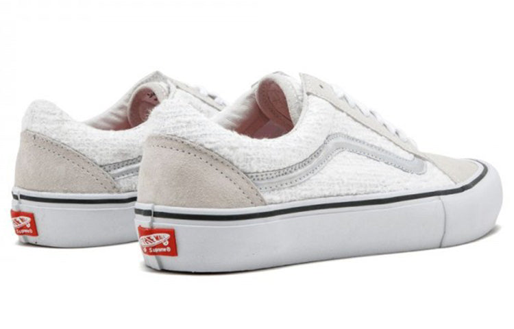 Supreme x Vans Old School Pro Iridescent Skate Shoes Unisex White VN000ZD4JI0
