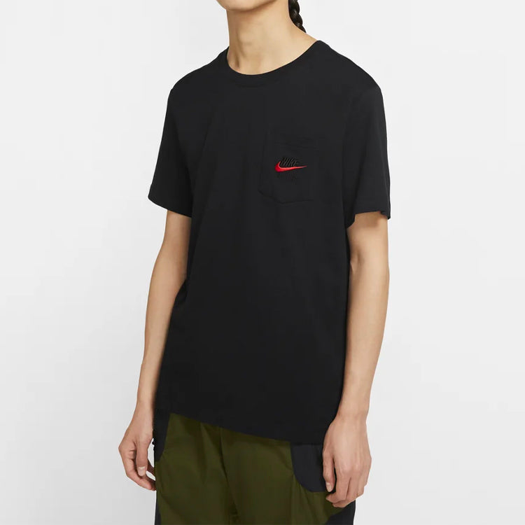 Nike Pocket Air Logo Solid Color Short Sleeve Black CK2235-010