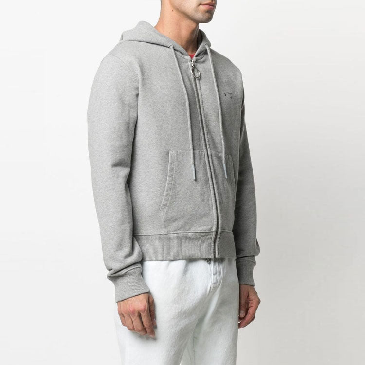 Off-White SS21 Arrow Embroidered Zipper Slim Fit Version Gray OMBE001S21FLE0010810