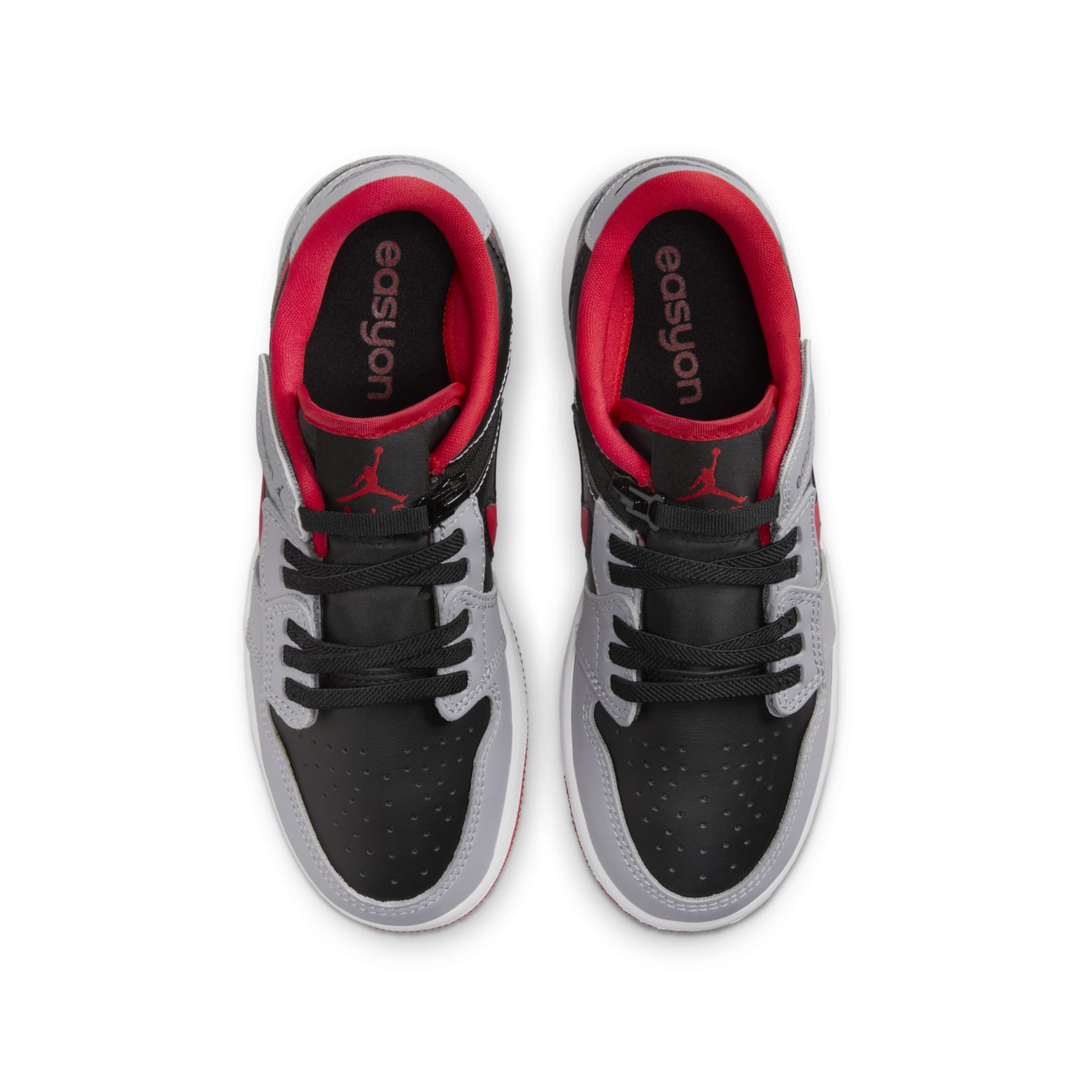 (GS) Air Jordan 1 Low FlyEase 'Black Cement Grey Fire Red' DN4639-060