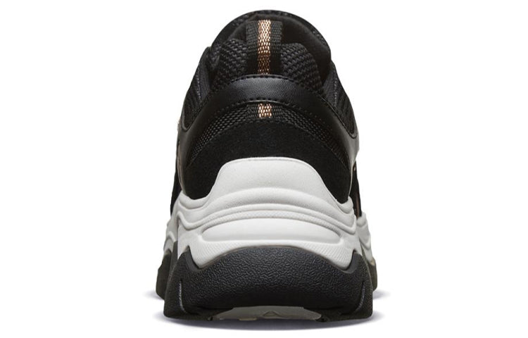 (WMNS) Skechers Black Jack Sports Shoes Black/White/Gold 74238-BKRG