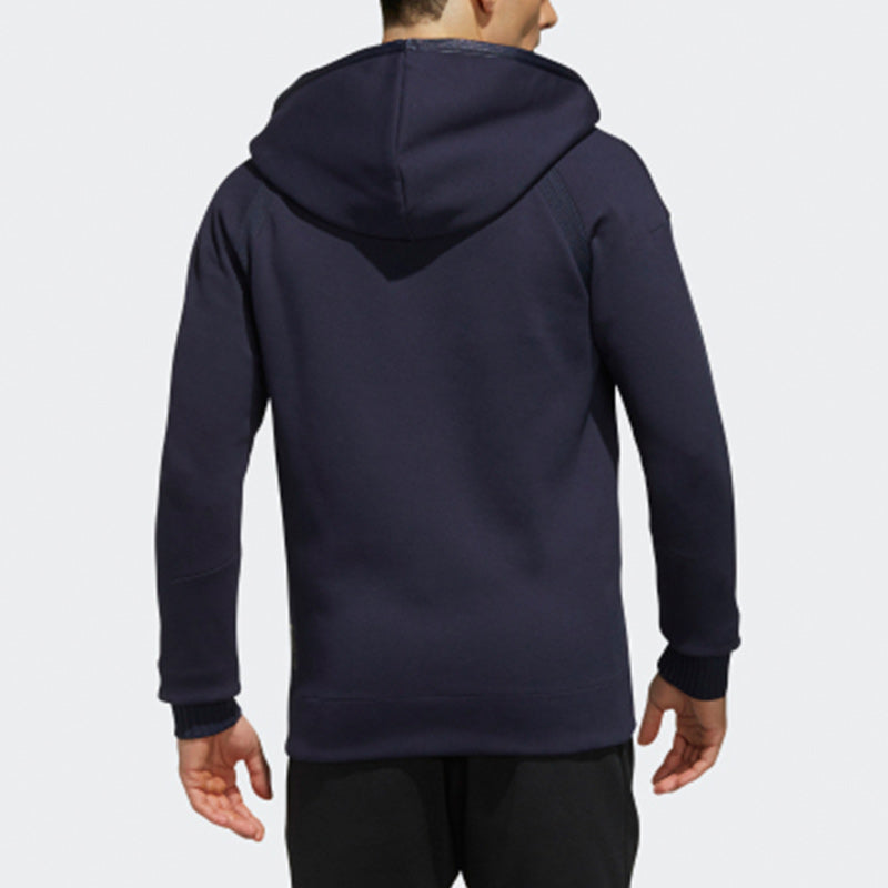 adidas Series Zipper Cardigan Windproof Hooded Jacket Blue FJ0197