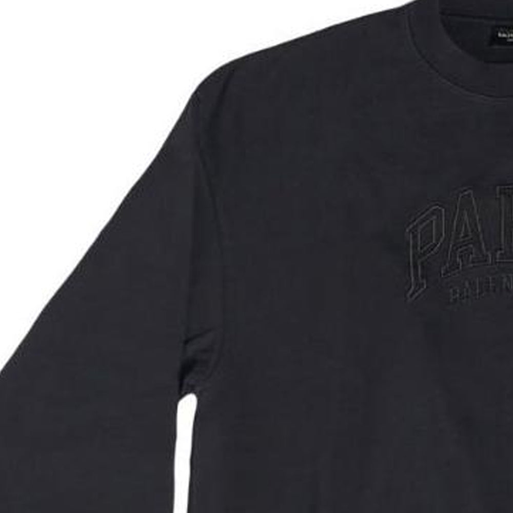 Balenciaga Cities Paris Embroidered Logo Sweatshirt 'Black' 697869TLVL81000