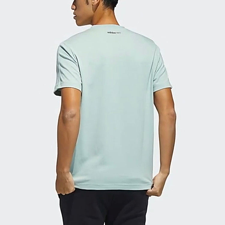 adidas neo Printing Sports Round Neck Short Sleeve Green GR6920