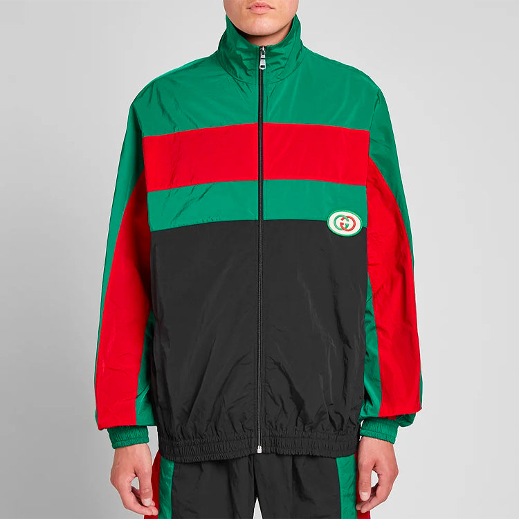 Gucci Oversized GRG Nylon Track Jacket 'Black Green' 573308-XJBAK-1060
