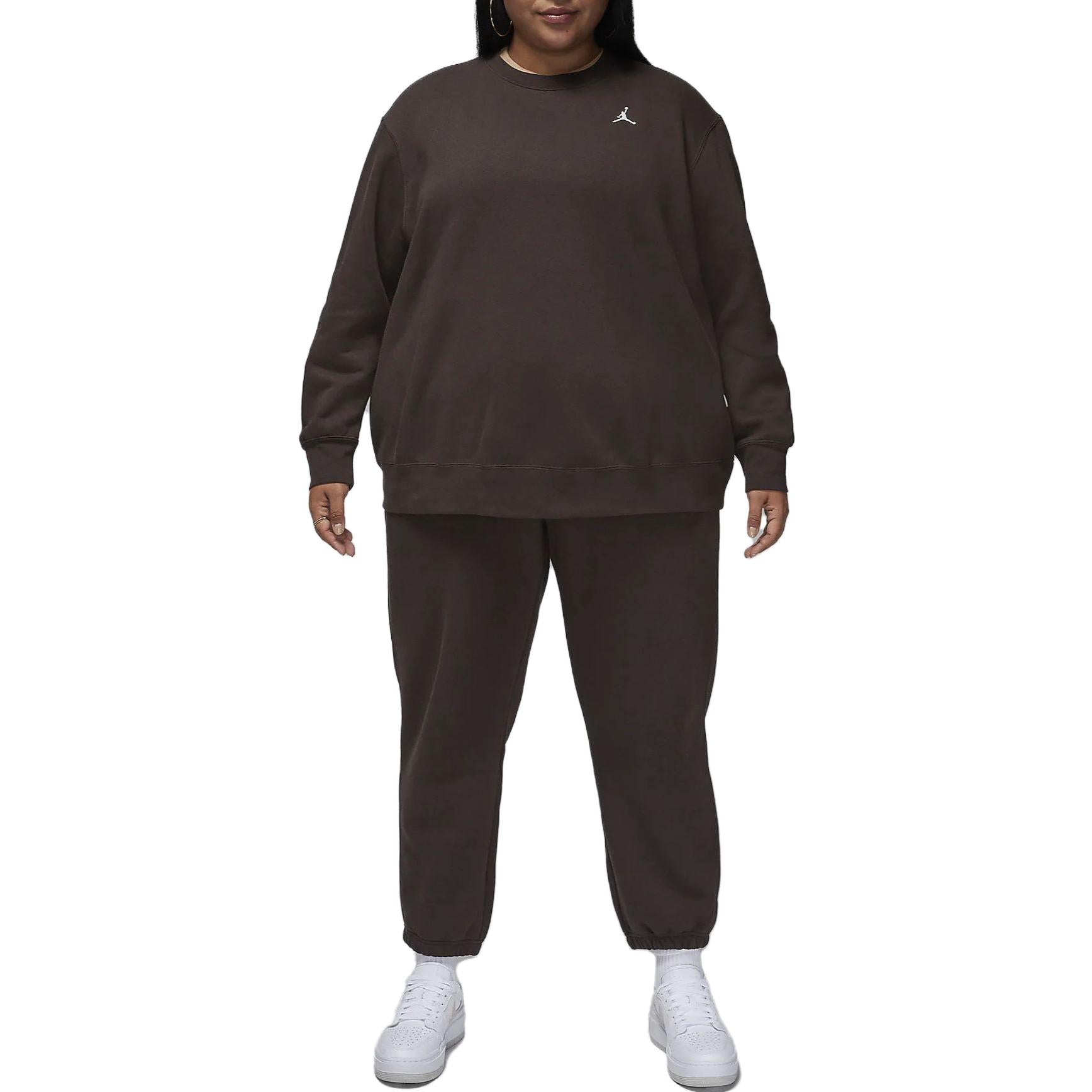 (WMNS) Air Jordan Brooklyn Fleece Crew-Neck Sweatshirt 'Brown' FN4493-220