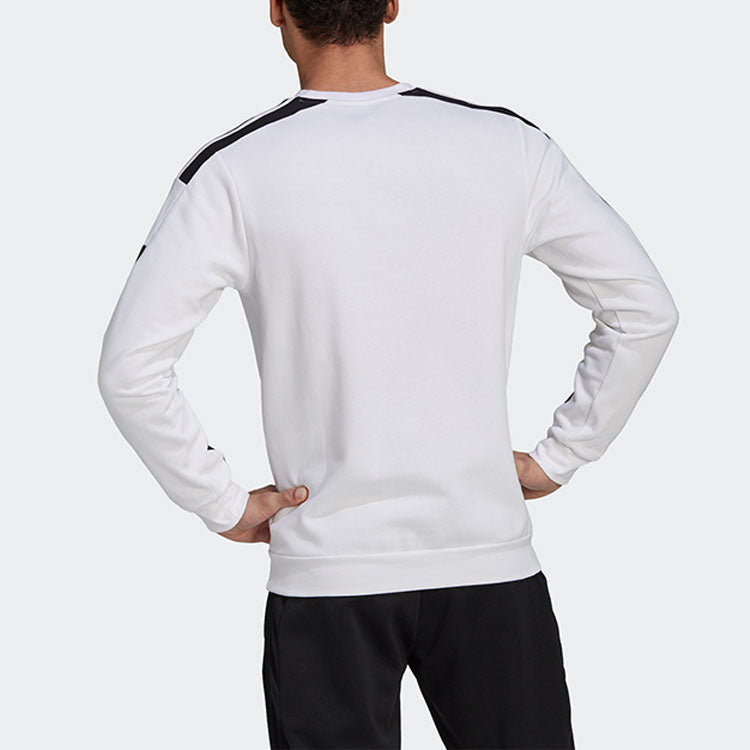Men's adidas Stripe Logo Printing Long Sleeves Pullover White GT6641