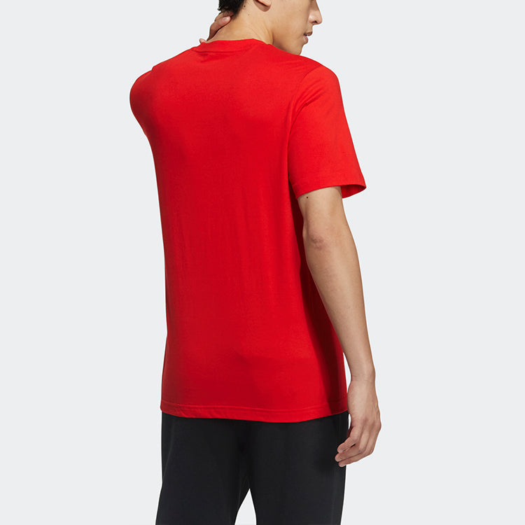 adidas M Ce Logo T1 Logo Printing Sports Round Neck Short Sleeve Red GP4888