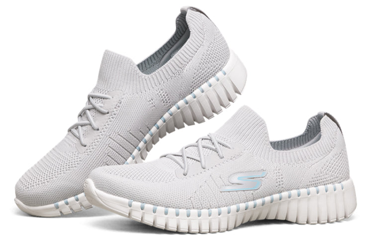 (WMNS) Skechers Go Walk Smart Running Shoes Gray/White/Blue 124051-GYBL