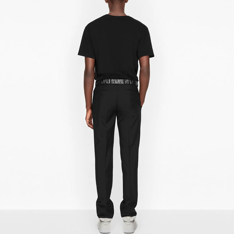 DIOR CD Icon Logo Embroidered Short-Sleeved Black 013J600A0589-C989