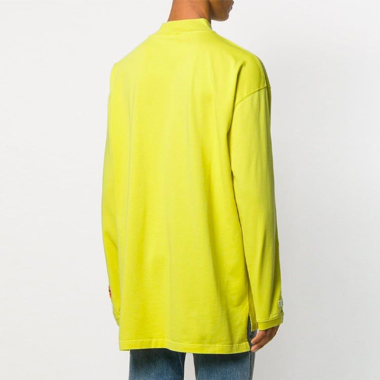 HERON PRESTON Unisex Printing Embroidery Swea Yellow HMAB007F196000161501