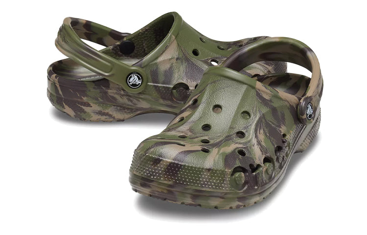 Crocs Baya Marble Fashion Outdoor Unisex Military Green Sandals 206935-3TC