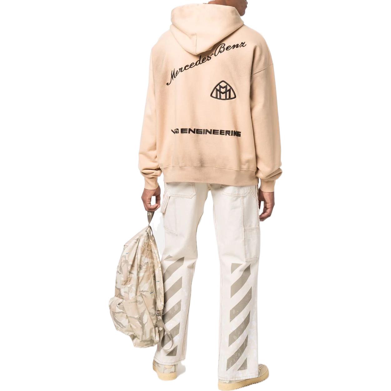 Men's Off-White x Mercedes-Benz Mercedes Benz Crossover SS22 Solid Color Hooded Pullover Long Sleeves Beige OMBB085G21FLE0046010
