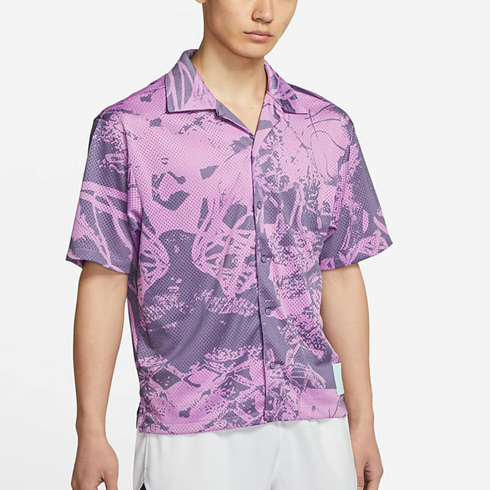 Men's Air Jordan Flight Knit Printing Loose Basketball Short Sleeve Light Purple Shirt CZ4736-591