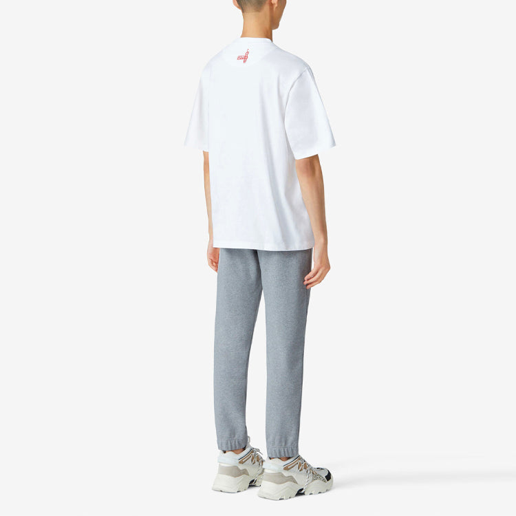 Men's KENZO SS21 Painting Logo Graffiti Design Round Neck Short Sleeve t White T-Shirt FB55TS5044SA-01