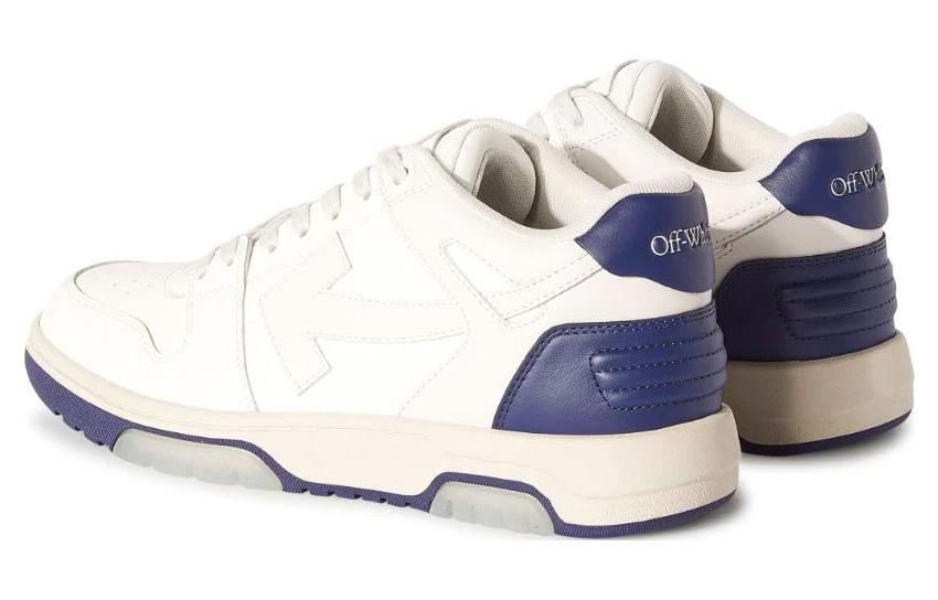 Off-White Out Of Office Leather Sneakers 'White Blue' OMIA189F23LEA0050546